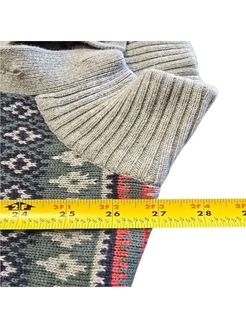 Izod Saltwater Harbor Fair Isle Quarter Button Knit Sweater Sz XL